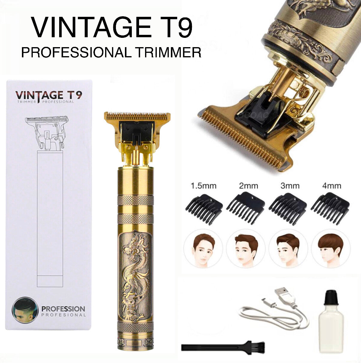 Plastic Body T9 Trimmer Professional Hair And Beard Trimmer