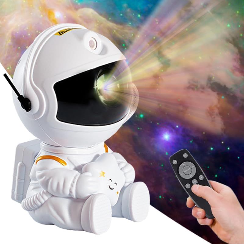 Astronaut Galaxy Projector Star Projector Galaxy Night Light Astronaut Light Projector Starry Nebula Ceiling LED Lamp with Remote Control White Star