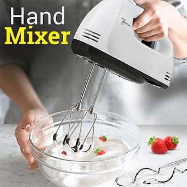 Scarlett Hand Mix Beater 7 Speed Egg Beater with Chrome Beater Plus Dough Hook