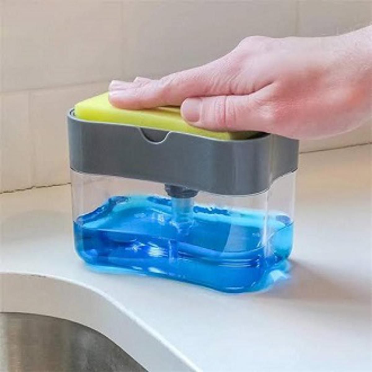 Soap Pump Dispenser and Sponge Holder for Kitchen Sink Dish Washing Soap dispenser With Box